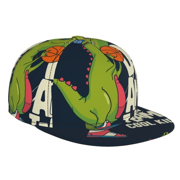Hirioo Dinosaur Basketball Player for Baseball Cap Men Cap Flat Brim for Men Women Teens Adjustable Baseball Cap