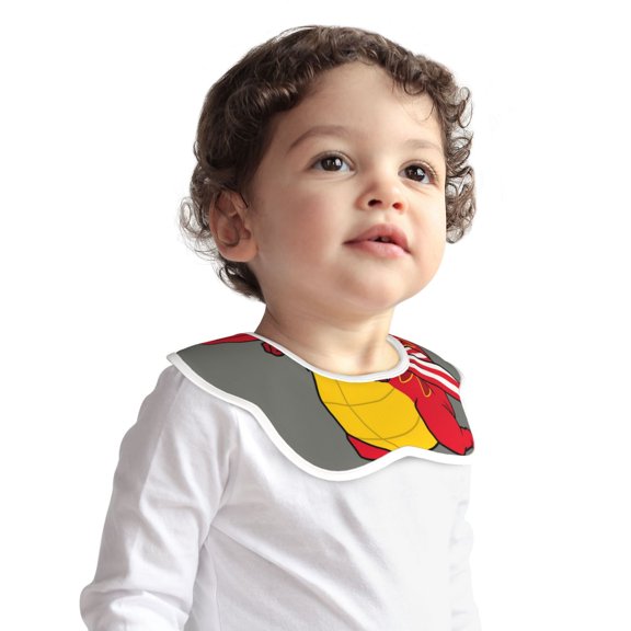 Hirioo Dinosaur Super Hero Cartoon for Baby Cotton Petal Bib Drool Bibs for Baby Boy Unisex