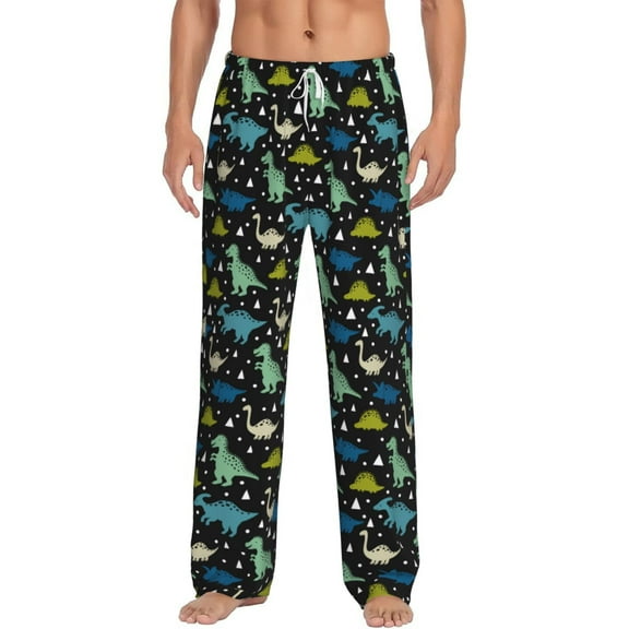 Hirioo Dinosaur for Men's PJ Pajama Pants Sleep Pants Men's Home Trousers with Pockets,S-3XL-Small