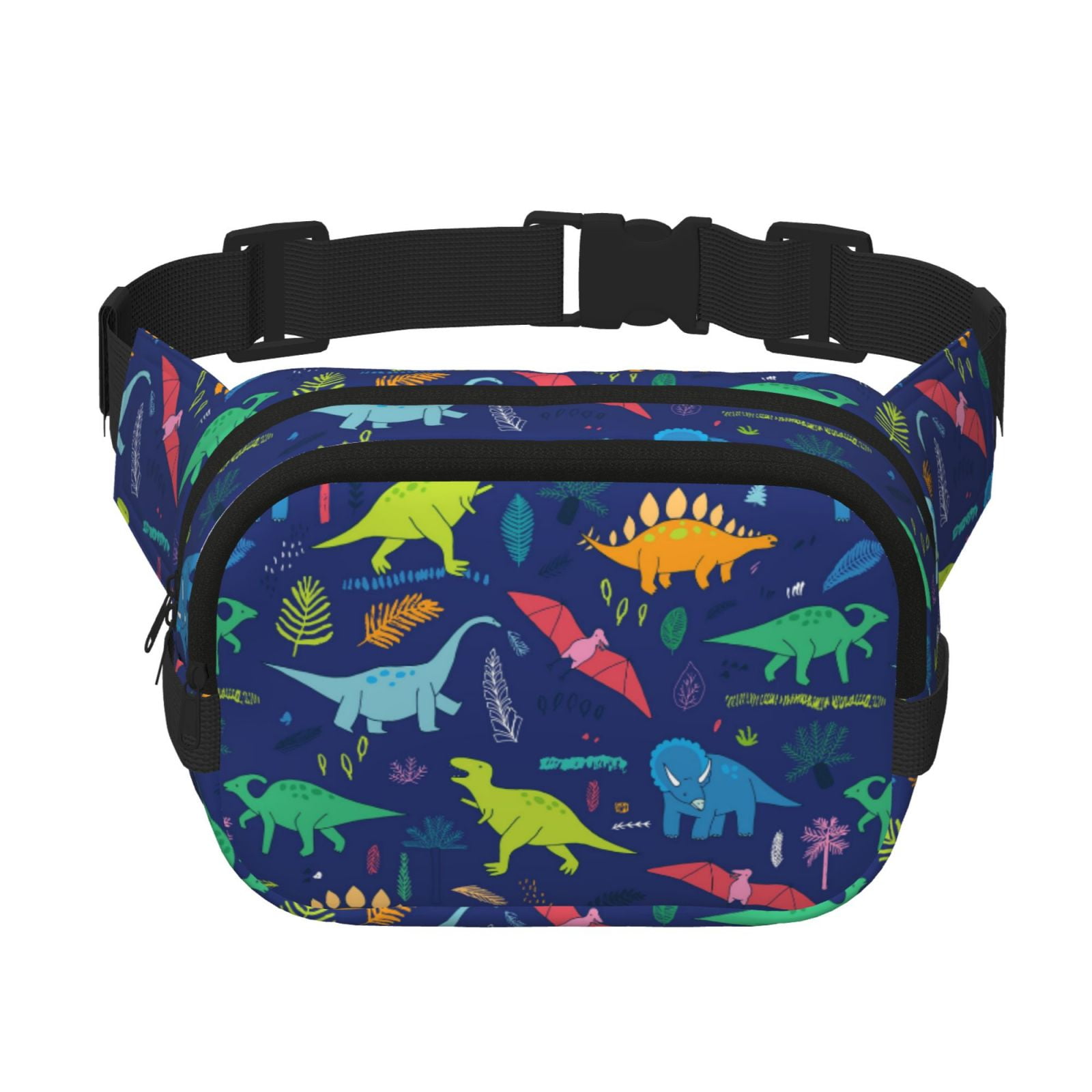 Hirioo Dinosaurs for Double Layer Waist Bag Adjustable Fanny Pack For Travel Running Hiking