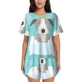 thumbnail image 1 of Hirioo Dog In Bathtub for Women's 2 Piece Short-Sleeved Pajama PJ Sets for Women Shorts with Pockets Womens Lounge Set-4X-Large, 1 of 6