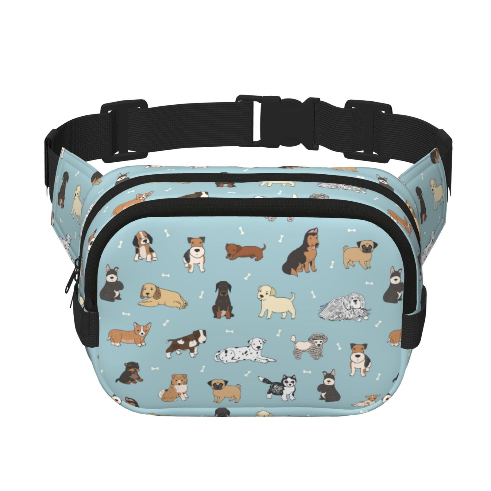 Hirioo Dog Pets for Double Layer Waist Bag Adjustable Fanny Pack For Travel Running Hiking