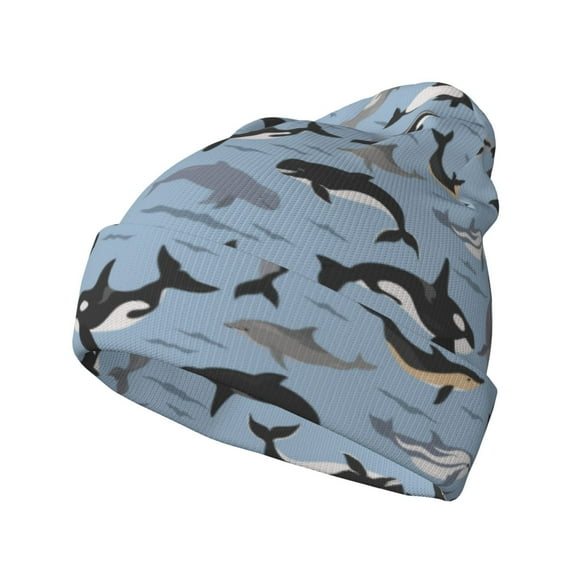 Hirioo Dolphins for Men's Knit Cuffed Beanie for Outdoor Activities Unisex