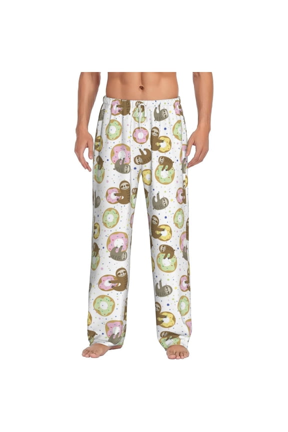 Donut Sloth for Women's PJ Pajama Pants Sleep Pants Women's Home Trousers with Pockets,S-3XL-3X-Large