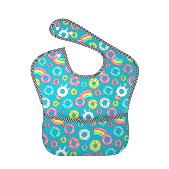 Hirioo Donut for Baby Waterproof Pocket Bib Adjustable Closed for Babies Toddlers with Large Pocket 6-24Months