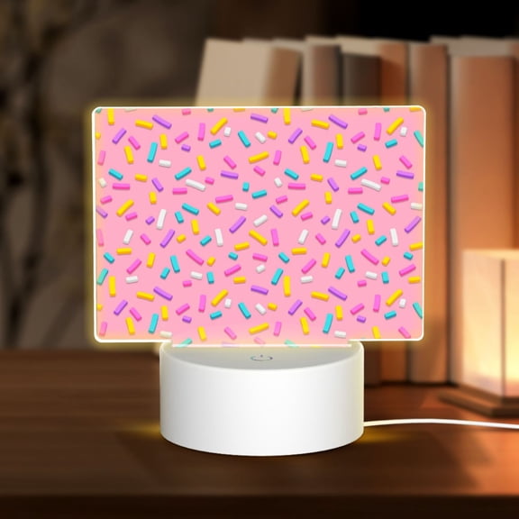 Hirioo Donut for Rectangular Acrylic with Night Light Best Gifts for Lover Girl Mom, Valentine's Day Anniversary Birthday Wedding Present