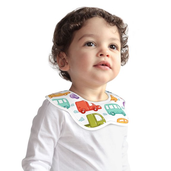 Hirioo Doodle Cars for Baby Cotton Petal Bib Drool Bibs for Baby Boy Unisex