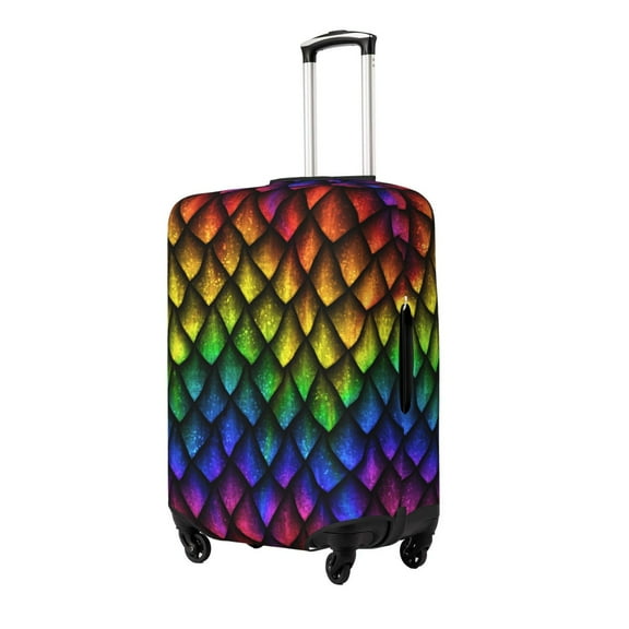 Hirioo Dragon Scales for Elasticity Suitcase Cover (No luggage Included) Durable Luggage Protector Fits 18-32 Inch Luggage-Small