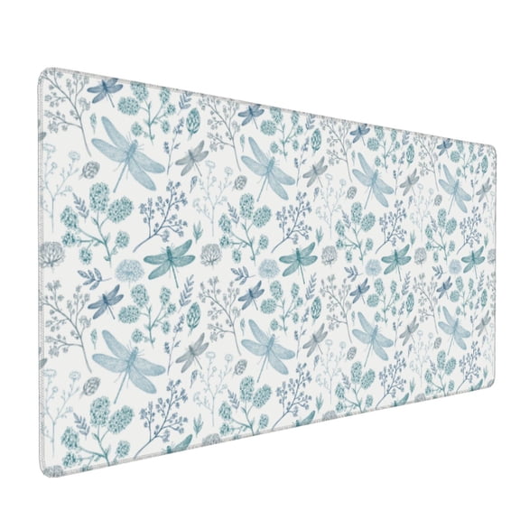 Hirioo Dragonfly for Mouse Pad ,Anti-Slip Base, Durable Stitched Edges, Perfect for Gaming, Office, and Home Use,16x35.5in