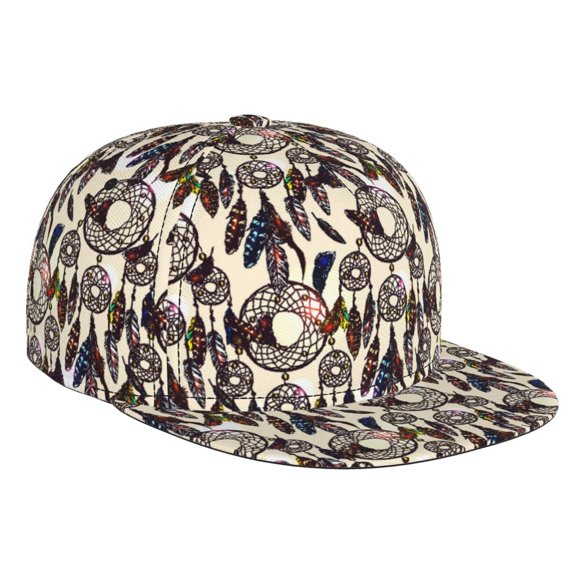 Hirioo Dreamcatcher for Baseball Cap Men Cap Flat Brim for Men Women Teens Adjustable Baseball Cap