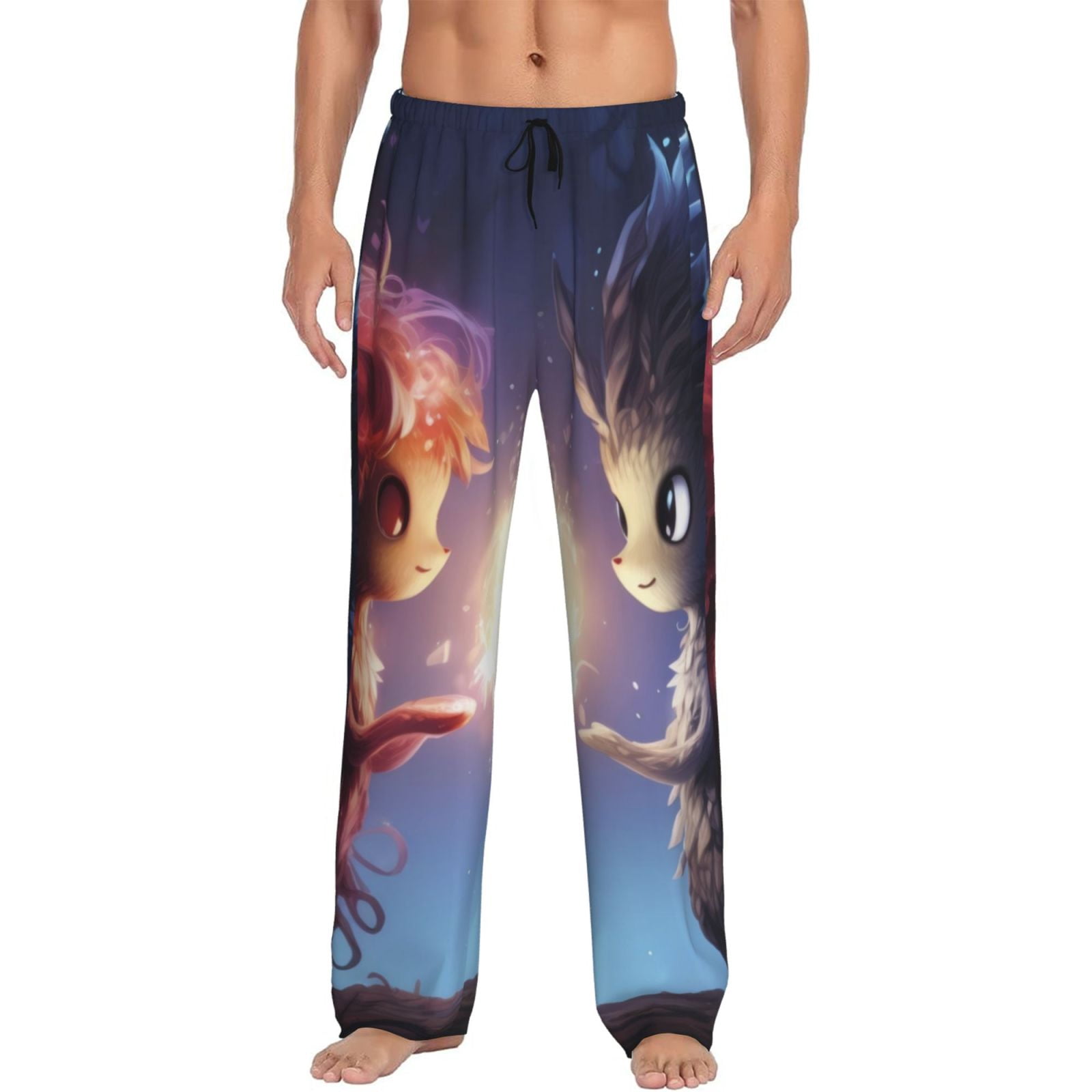 Hirioo Dreamy Forest Elf for Men's PJ Pajama Pants Sleep Pants Men's Home Trousers with Pockets,S-3XL-Medium