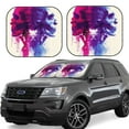 thumbnail image 1 of Hirioo Dual Skulls Colorful Fusion for 2PCS Windshield Sun Shade Foldable | Front Windshield Shade for Sun, Heat and UV Rays-Small, 1 of 6