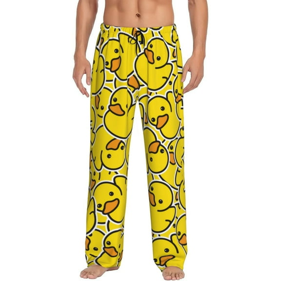 Hirioo Ducky Cartoon Animal Yellow for Women's PJ Pajama Pants Sleep Pants Women's Home Trousers with Pockets,S-3XL-3X-Large