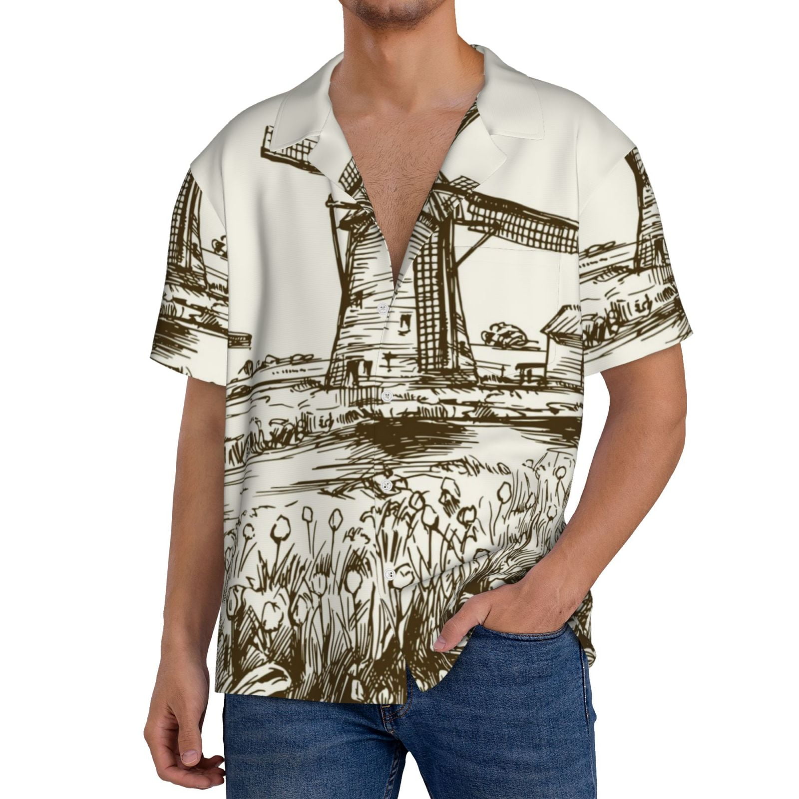 Wind of the Mediterranean Thin Mid-length Shirt Top