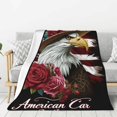 thumbnail image 1 of Hirioo Eagle With Hat And Roses for Flannel Blanket, Cozy and Warm Throw for Bed or Couch ,Perfect for All Seasons-80"x60", 1 of 6