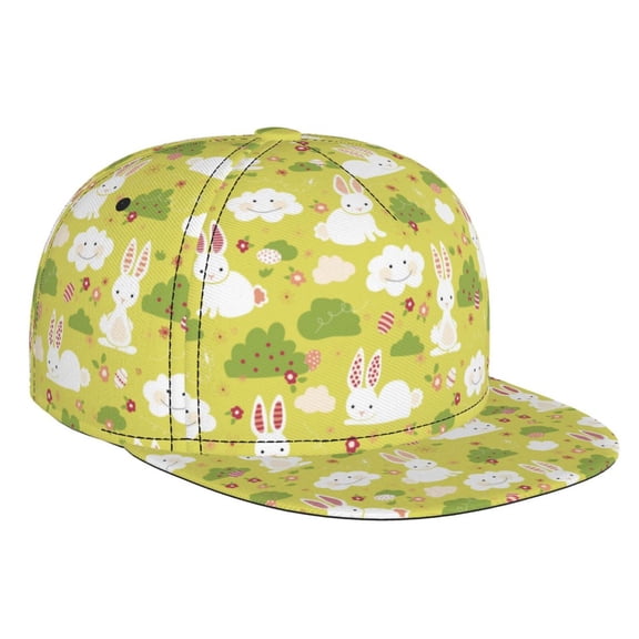 Hirioo Easter Bunny for Baseball Cap Men Cap Flat Brim for Men Women Teens Adjustable Baseball Cap