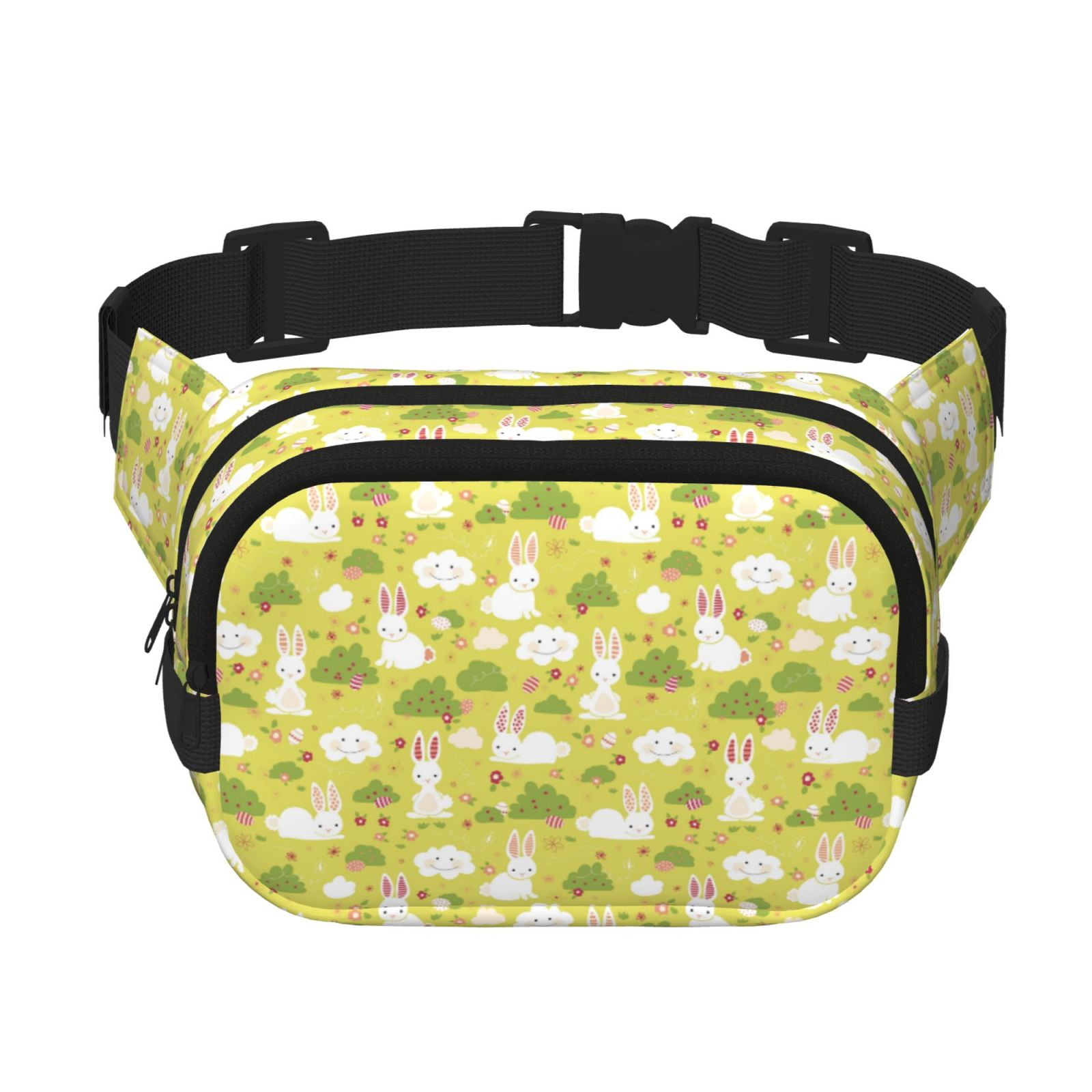 Hirioo Easter Bunny for Double Layer Waist Bag Adjustable Fanny Pack For Travel Running Hiking
