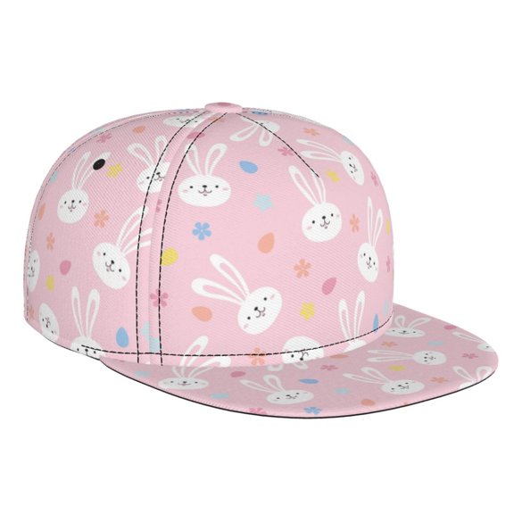 Hirioo Easter Cute Rabbit for Baseball Cap Men Cap Flat Brim for Men Women Teens Adjustable Baseball Cap
