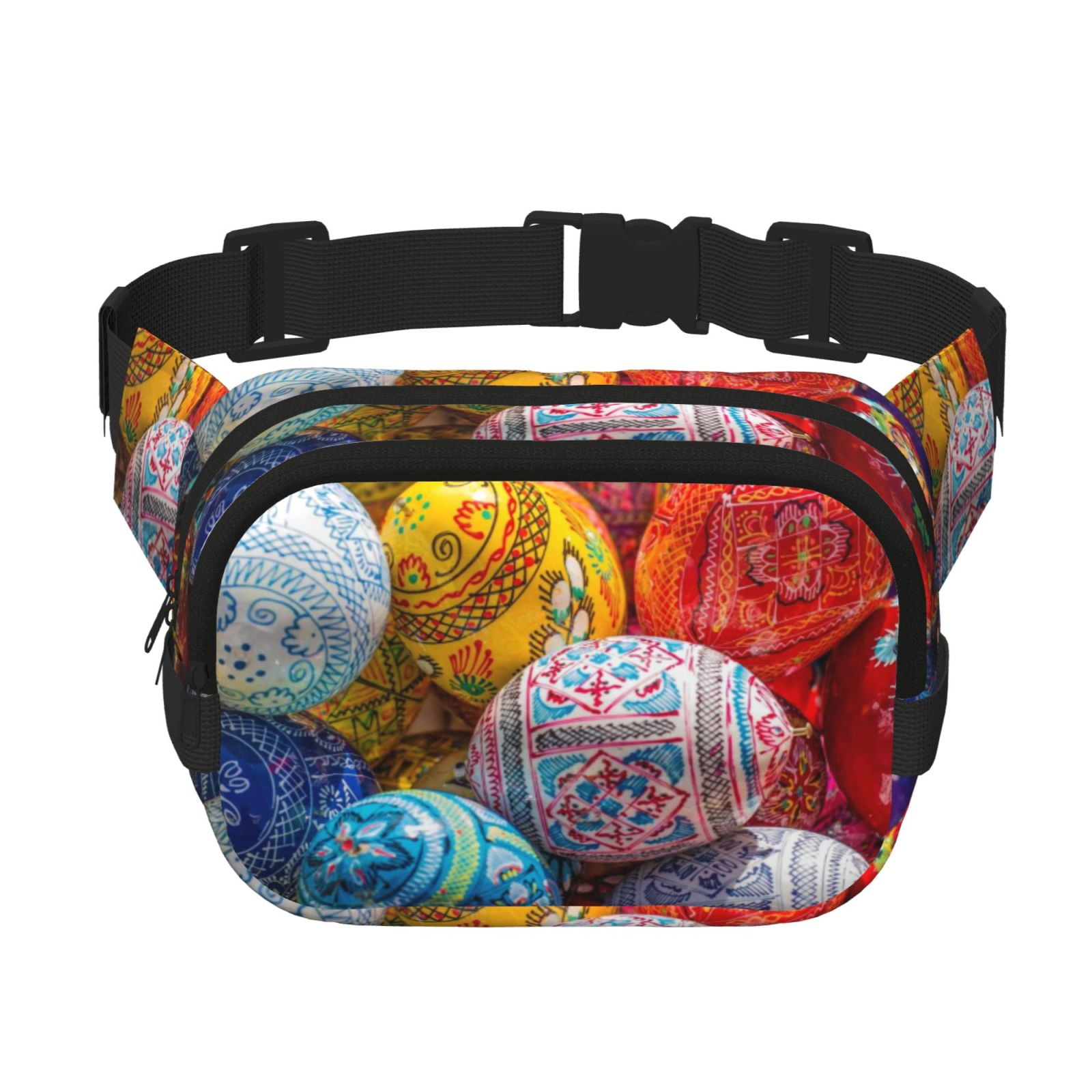 Hirioo Easter Eggs for Double Layer Waist Bag Adjustable Fanny Pack For Travel Running Hiking