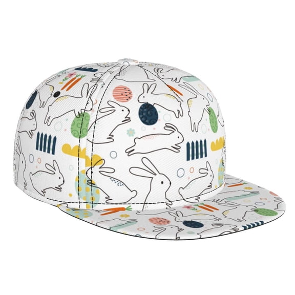 Hirioo Easter Rabbit for Baseball Cap Men Cap Flat Brim for Men Women Teens Adjustable Baseball Cap
