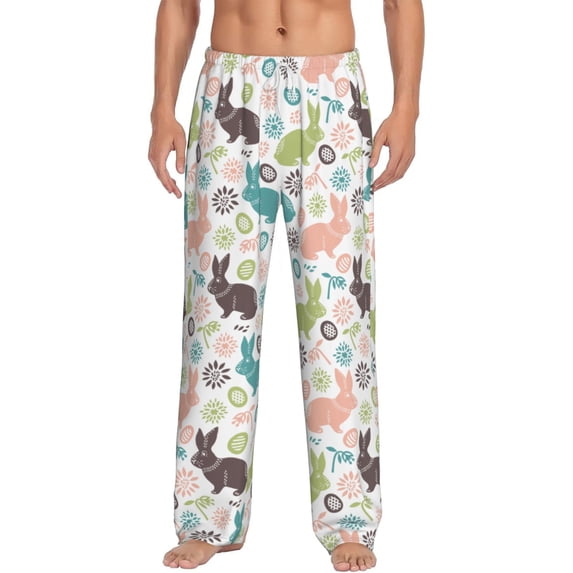 Hirioo Easter Rabbit for Women's PJ Pajama Pants Sleep Pants Women's Home Trousers with Pockets,S-3XL-XX-Large