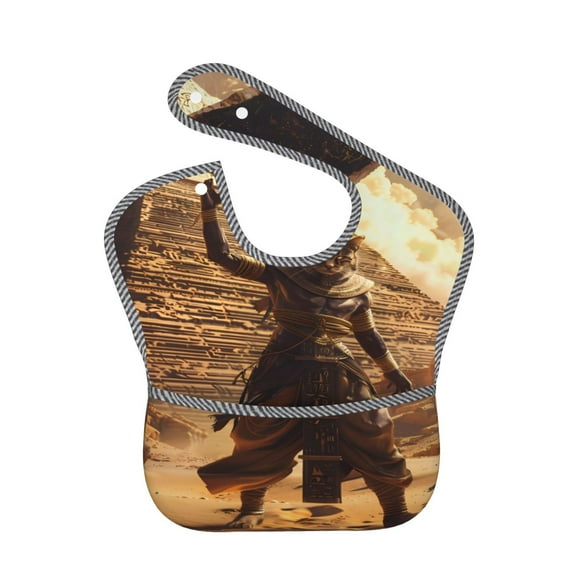 Hirioo Egyptian Cat Pharaoh Magic for Baby Waterproof Pocket Bib Adjustable Closed for Babies Toddlers with Large Pocket 6-24Months