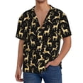 thumbnail image 1 of Hirioo Elegant Gold Moose for Men's Cuban Collar Short Sleeve Shirt Button Down Shirt Beach Summer Shirts Wedding Vacation Shirts-XX-Large, 1 of 5