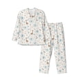 thumbnail image 1 of Hirioo Elephants And Giraffes for Men's Pajama Sets 2 Piece Pjs Men's Long-Sleeved Pajama Set Button Down Sleepwear,S-XXL-Large, 1 of 7