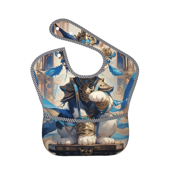 Hirioo Exotic Blue Cat for Baby Waterproof Pocket Bib Adjustable Closed for Babies Toddlers with Large Pocket 6-24Months