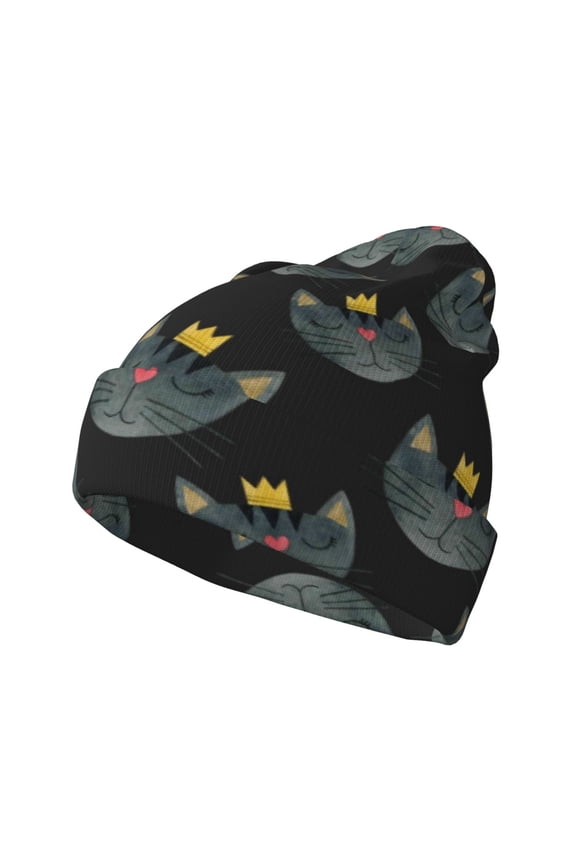 Faces Of The Cat for Men's Knit Cuffed Beanie for Outdoor Activities Unisex