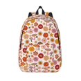 thumbnail image 1 of Hirioo Fall 70s Groovy Hippie Canvas Backpack, Durable Travel Backpack with Multiple Compartments,Large Capacity, Backpack for School, Hiking, Work, 1 of 7