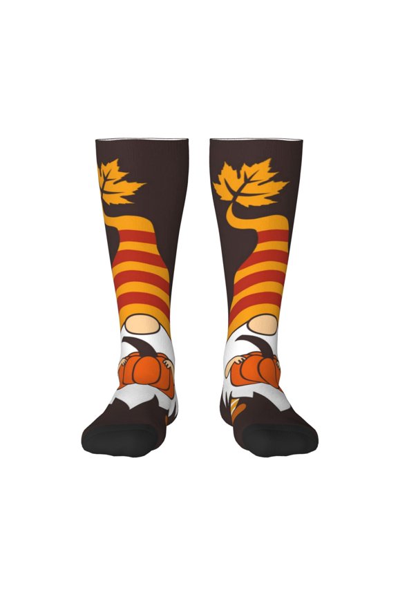Fall Gnomes for Adult Stockings Breathable Sock Non-Pilling,Contrasting Color Design