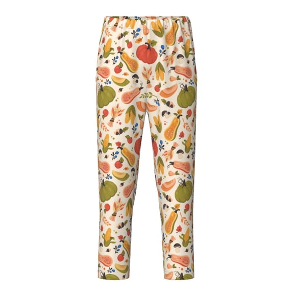 Hirioo Fall Pumpkin for Teenagers' Pajama Pants Womens Lounge Pants with Pockets Pj Bottoms Pants for Men-Medium
