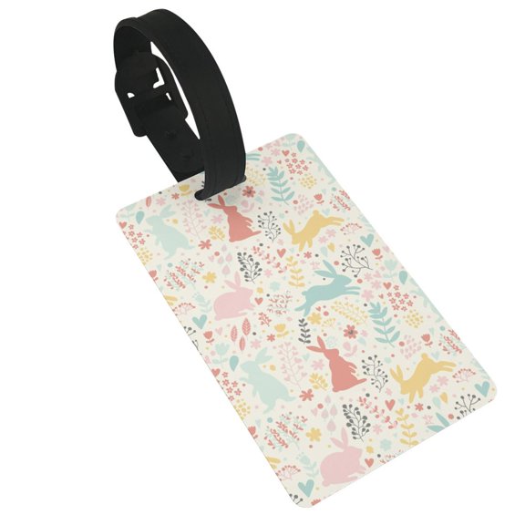 Hirioo Fall Rabbit for Luggage ID Tag with Adjustable Strap Travel Baggage Bag Tags Suitcase Identify Labels for Women Men