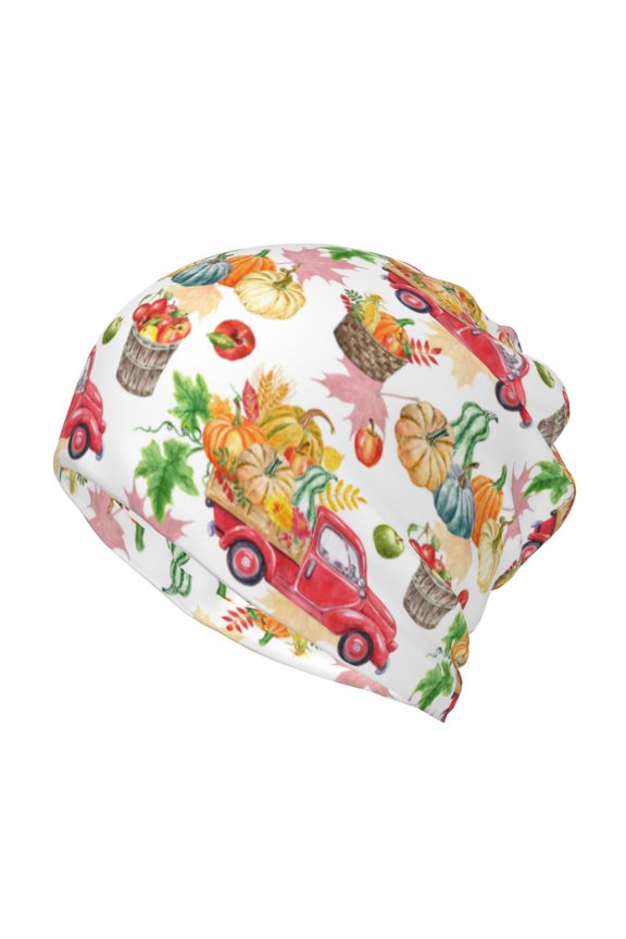Fall harvest truck pumpkin for Multifunction Beanie Hat for Men and Women Unisex for Winter Sports, Outdoor Activities, and Daily Wear