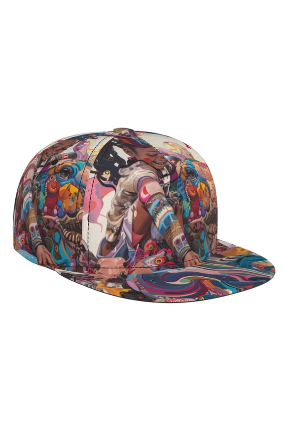 Fantasy Colorful Beast for Baseball Cap Men Cap Flat Brim for Men Women Teens Adjustable Baseball Cap