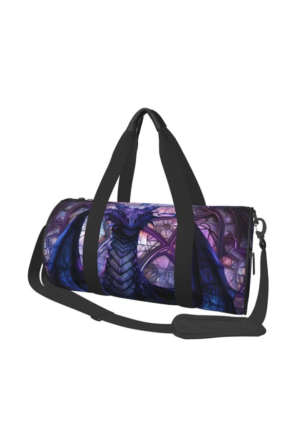 Fantasy Dragon In Cathedral for Round Large Capacity Travel Luggage Bag Weekend Getaway Bag for Gym Beach Swim Bag Men Women