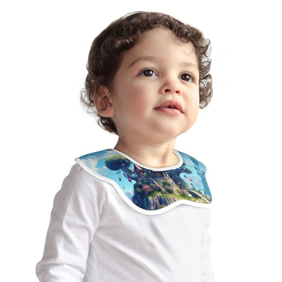 Hirioo Fantasy Treehouse Planet Scene for Baby Cotton Petal Bib Drool Bibs for Baby Boy Unisex