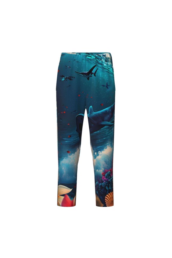 Fantasy Underwater Adventure for Teenagers' Pajama Pants Womens Lounge Pants with Pockets Pj Bottoms Pants for Men-Large