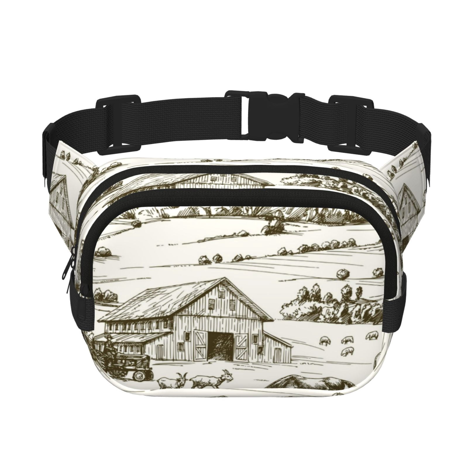 Hirioo Farm Animals 2 for Double Layer Waist Bag Adjustable Fanny Pack For Travel Running Hiking