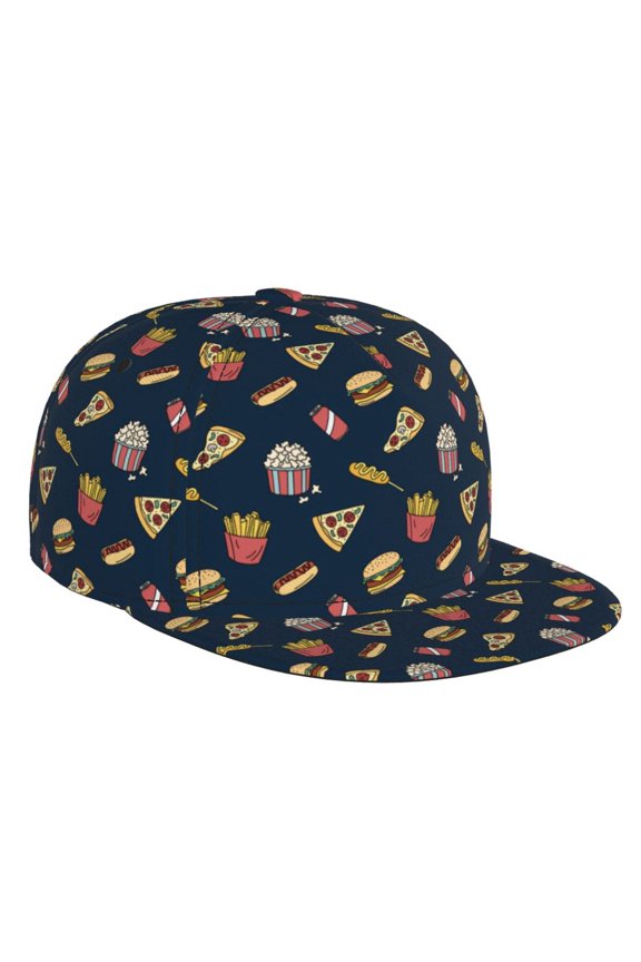 Fast Food for Baseball Cap Men Cap Flat Brim for Men Women Teens Adjustable Baseball Cap