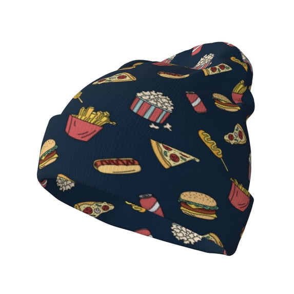 Hirioo Fast Food for Men's Knit Cuffed Beanie for Outdoor Activities Unisex