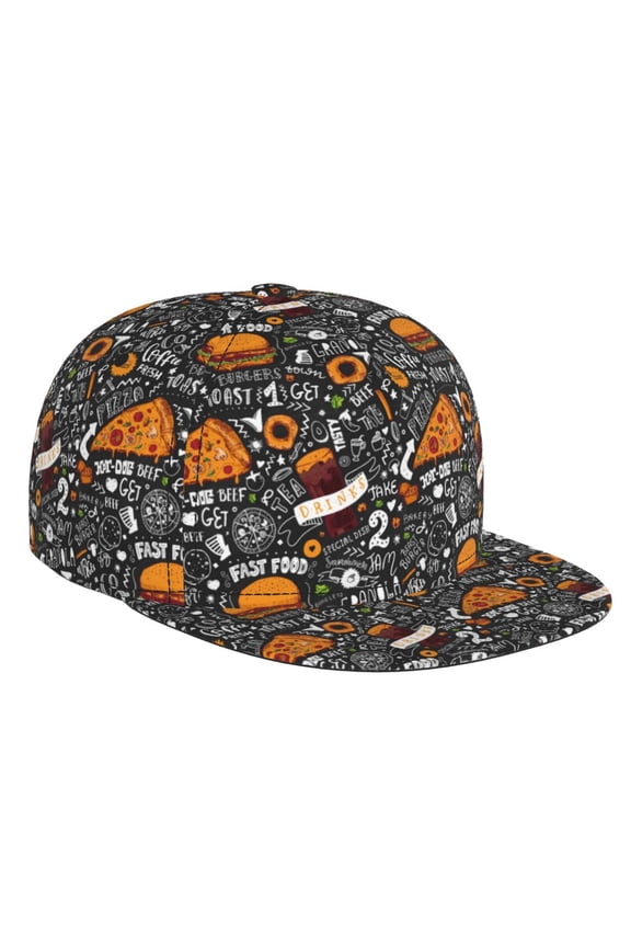 Fastfood 1 for Baseball Cap Men Cap Flat Brim for Men Women Teens Adjustable Baseball Cap