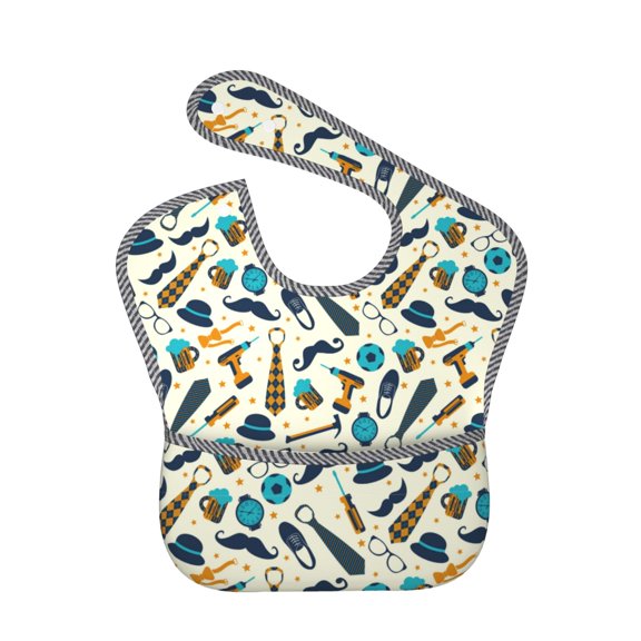 Hirioo Fathers day for Baby Waterproof Pocket Bib Adjustable Closed for Babies Toddlers with Large Pocket 6-24Months