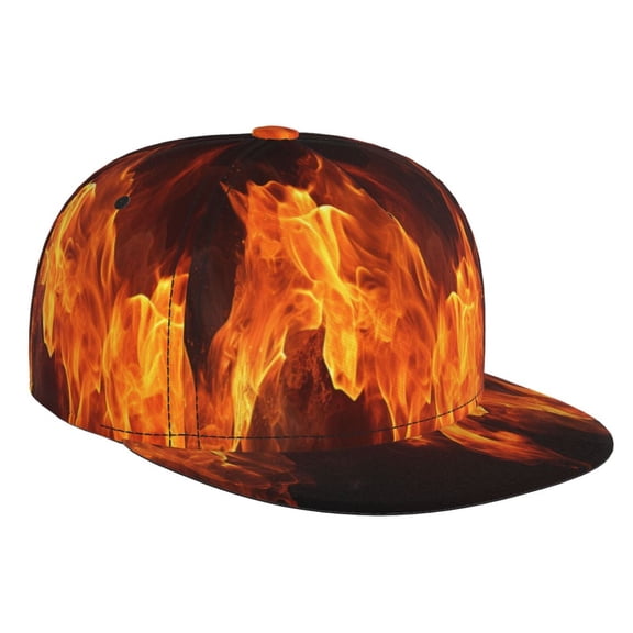 Hirioo Fiery Orange Flames Energy for Baseball Cap Men Cap Flat Brim for Men Women Teens Adjustable Baseball Cap