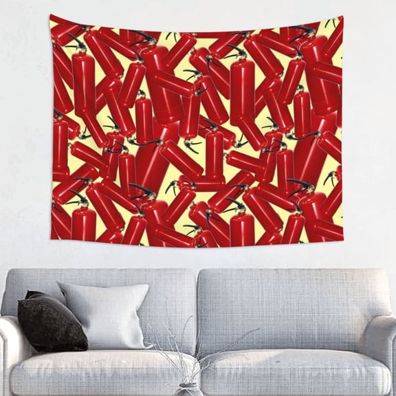 Hirioo Fire Extinguisher Print Tapestry Lightweight Fabric for Bedroom Aesthetic Home Wall Dorm Dcor Living Room Decor 29x37 Inch