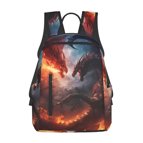Hirioo Fire Sky Dragon for Lightweight Backpack, Durable and Comfortable, Ideal for Travel, School, Hiking, and Everyday Use