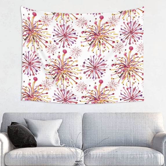 Hirioo Fireworks Print Tapestry Lightweight Fabric for Bedroom Aesthetic Home Wall Dorm Décor Living Room Decor 29x37 Inch