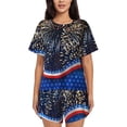 thumbnail image 1 of Hirioo Fireworks for Women's 2 Piece Short-Sleeved Pajama PJ Sets for Women Shorts with Pockets Womens Lounge Set-XX-Large, 1 of 6