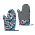 thumbnail image 1 of Hirioo Fish In The Wave for Silicone Oven Mitts for BBQ, Baking, Cooking, Set of 2, Heat Resistant 260℃, Non-Slip Kitchen Essentials, 1 of 6
